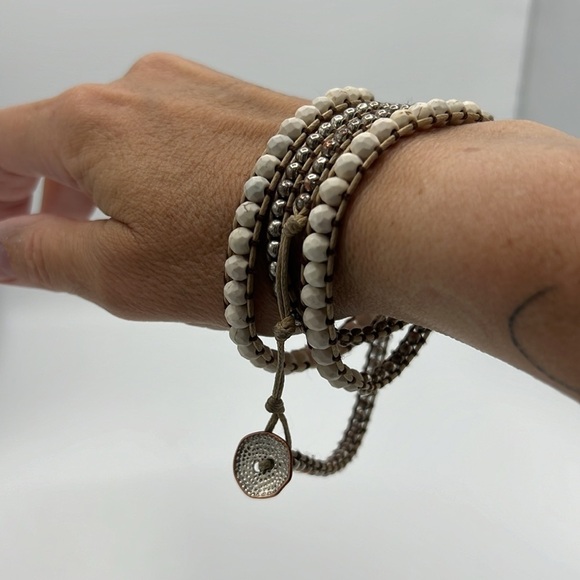 BEIGE NECKLACE or WRAP BRACELET - Picture 4 of 7